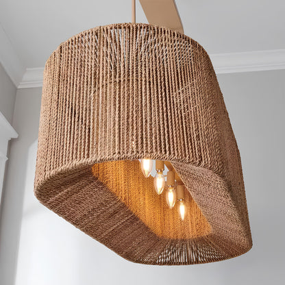 Rattan Hanging lamp for Living Room | Cane Pendant light | Wicker ceiling light - Saud