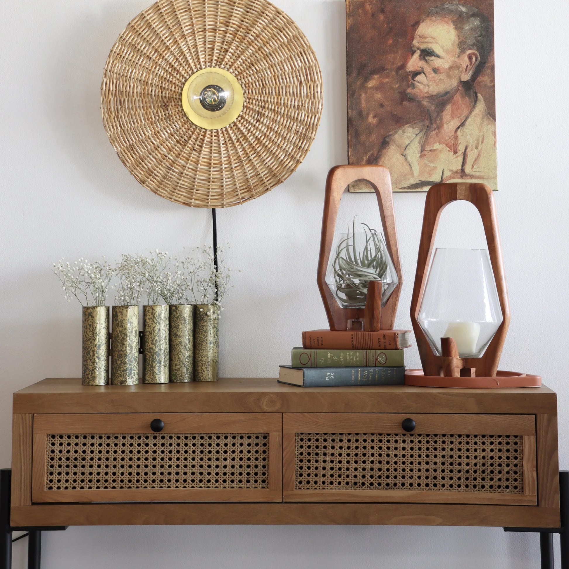 Bamboo Wall lamps For Living Room | Rattan Wall scones | Wicker Wall Lamps | Cane Wall Lamps - Asmee - Akway