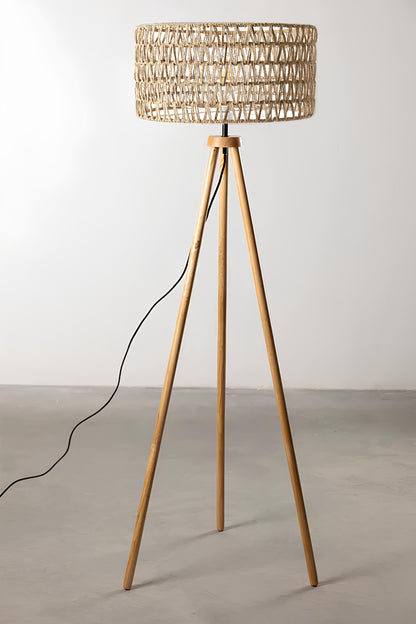 Rattan Floor Lamp | Bamboo Floor Lamp | Cane Floor Lamp - Lavya - Akway Lighting > Floor Lamps (Image 1)