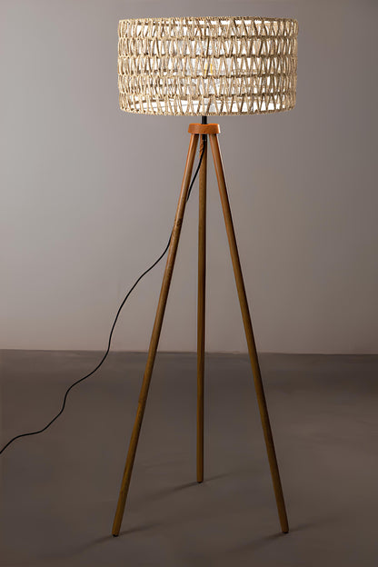Rattan Floor Lamp | Bamboo Floor Lamp | Cane Floor Lamp - Lavya - Akway Lighting > Floor Lamps (Image 4)