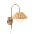 Rattan Wall Light for Study Room | Cane Wall Sconce - Idhant