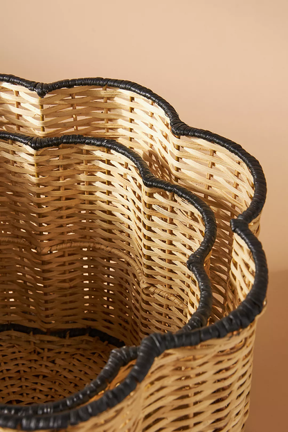 Rattan Laundry Basket | wicker basket with lid | Bamboo toy Storage basket - Anant - Akway