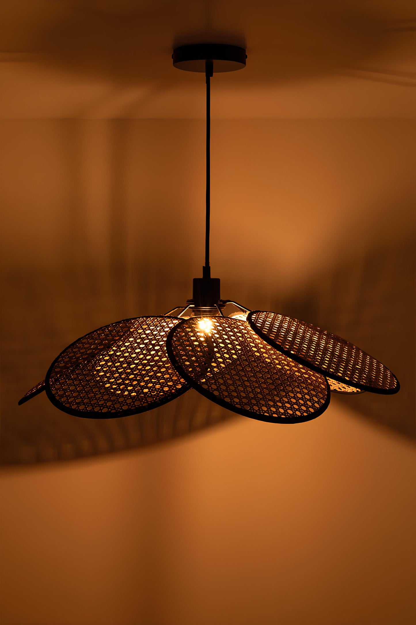 Bamboo Hanging lamp for Living Room | Rattan Pendant light | Cane ceiling light - Ishita - Akway