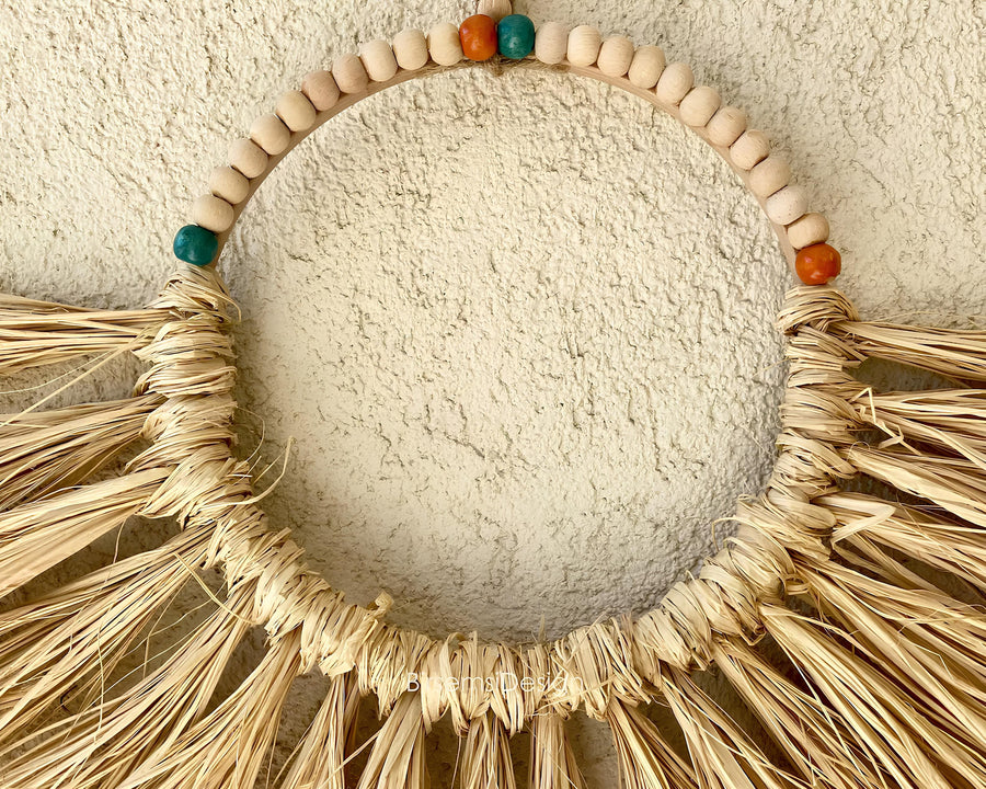 Wicker Wall Basket | Rattan Wall Decor | Bamboo Basket Decor - Ishana - Akway