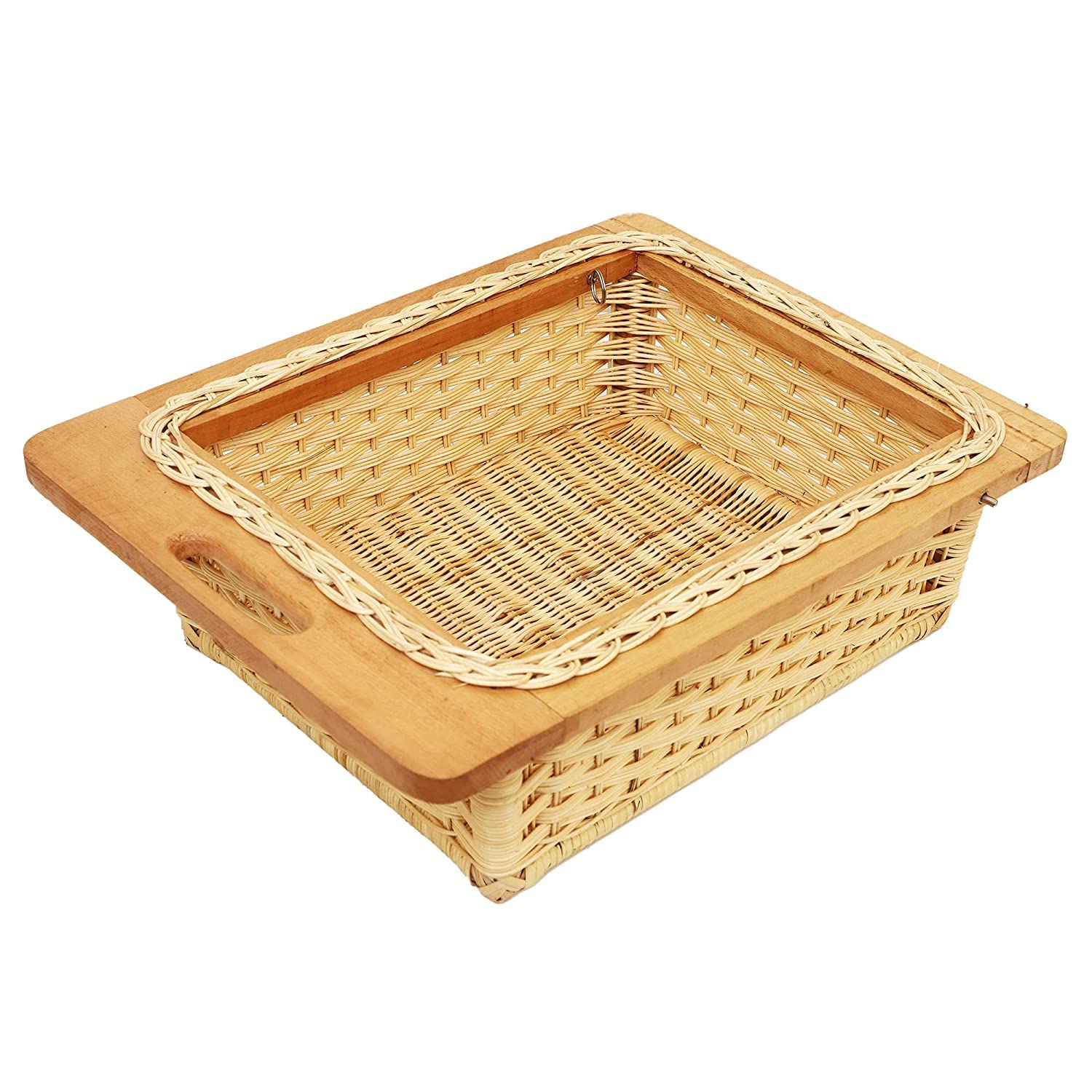 Wicker Basket for Modular Kitchen | Pull Out Wicker Basket 18 x 20 x 8 - Shanvika - Akway