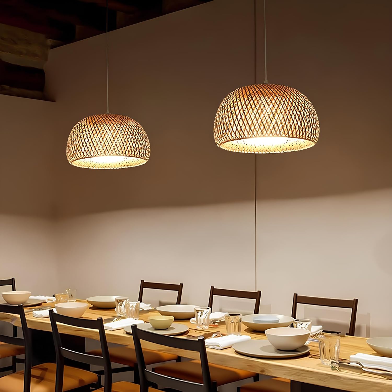 Bamboo Hanging lamp for Living Room | Rattan Hanging lamp | DOME by Akway - Lighting > Pendant Lights
