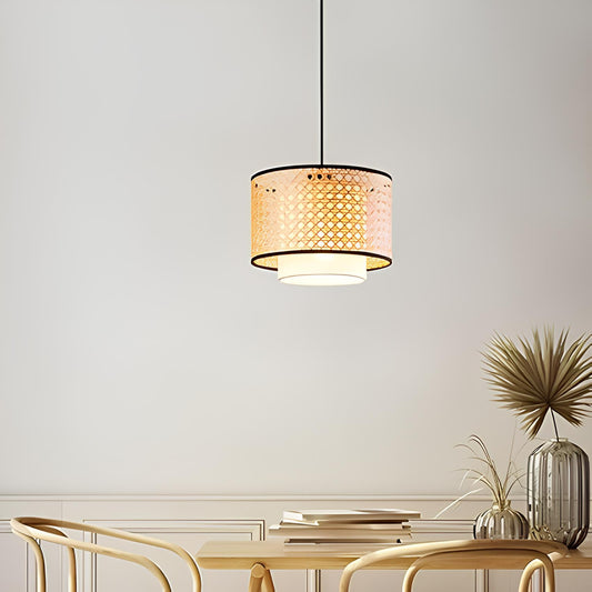 Rattan Hanging lamp for Living Room | Cane Pendant light | Wicker ceiling light - Deepti (Single) - Akway Uncategorized (Imag