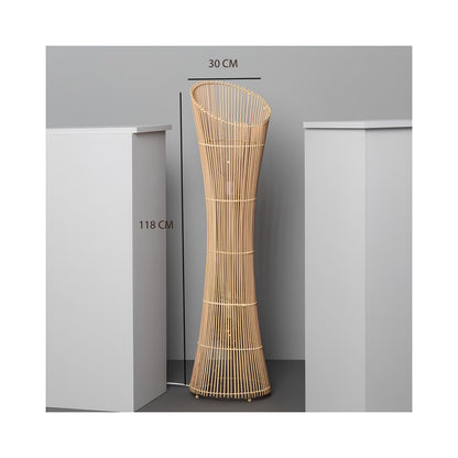 Rattan Floor Lamp | Bamboo Floor Lamp | Cane Floor Lamp - Ujjala