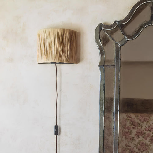 Bamboo Wall Sconce for Study Room | Jute Wall Lamp - Kaia