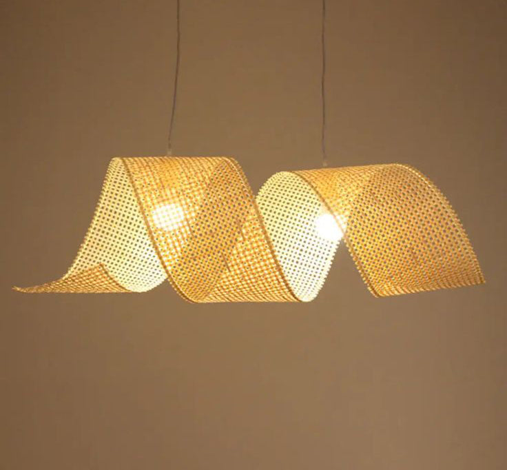 Rattan Hanging lamp for Living Room | Cane Pendant light | Wicker ceiling light - Sujal
