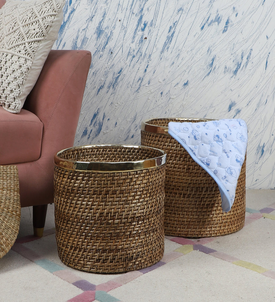 Rattan Planter | Cane Laundry Bin | Bamboo toy Storage - Rebecca by Akway