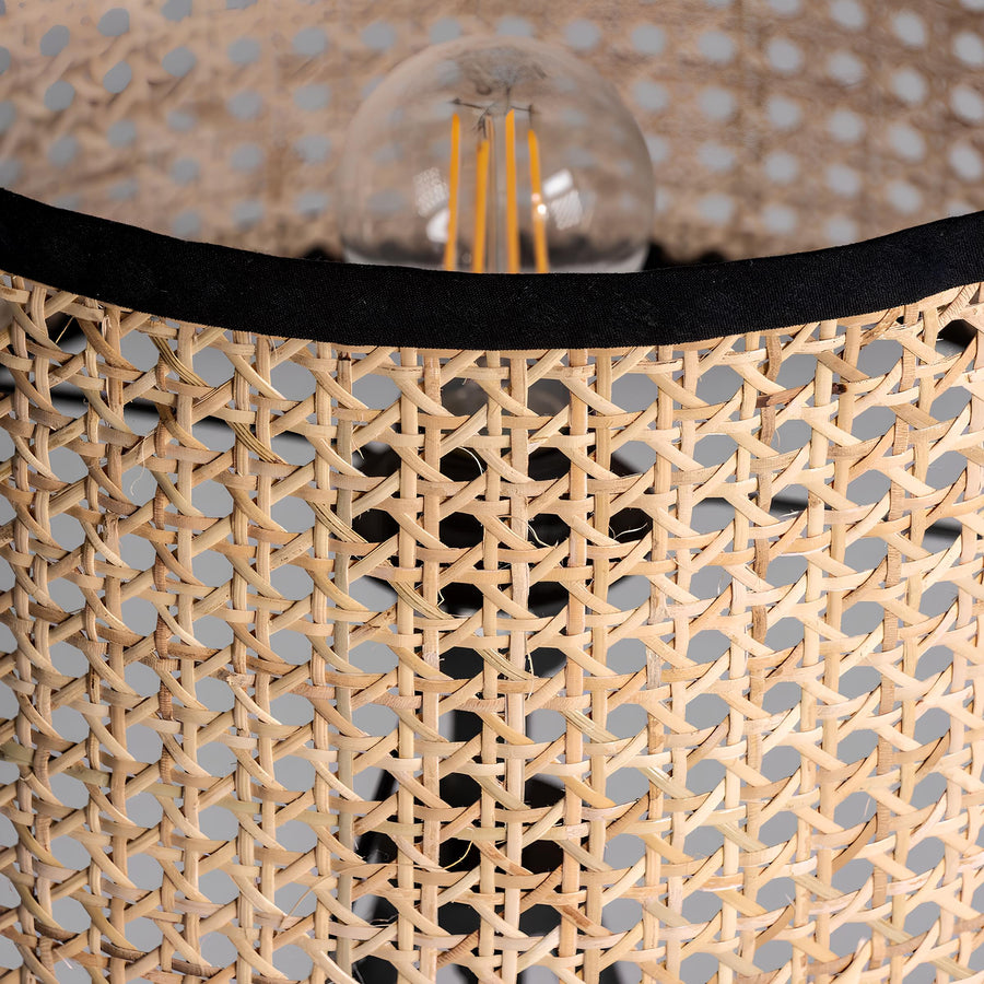 Rattan Table lamp for Living room | Bamboo Bedside table lamp | Cane Table lamp - Kaia by Akway