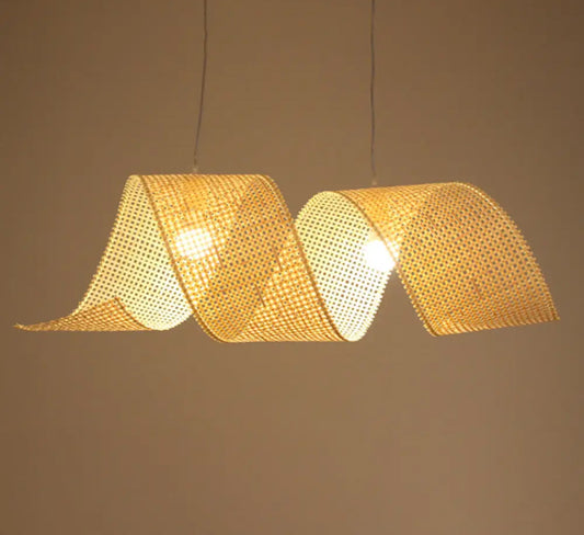 Rattan Hanging lamp for Living Room | Cane Pendant light | Wicker ceiling light - Sujal