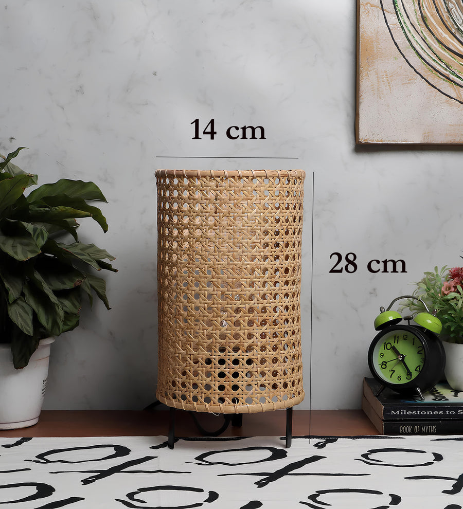 Rattan Table lamp for Living room | Bamboo Bedside table lamp | Cane Table lamp -Adina by Akway