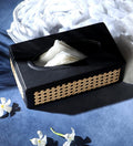 Rattan Tissue Box Holder in Black - Adira