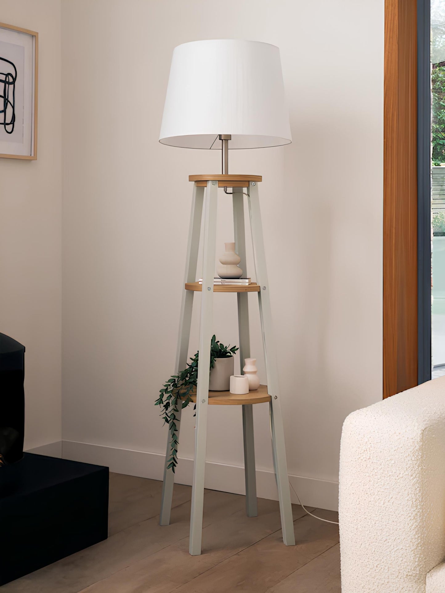 Rattan Floor Lamp | Bamboo Floor Lamp | Cane Floor Lamp - Hayat