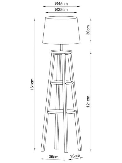 Rattan Floor Lamp | Bamboo Floor Lamp | Cane Floor Lamp - Hayat