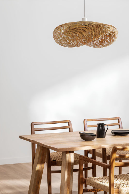 Bamboo Hanging Light for Drawing Room | Rattan Pendant Lamp - Krisha
