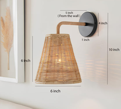 Bamboo Wall lamps For Living Room | Rattan Wall scones | Wicker Wall Lamps | Cane Wall Scones - Kashvi