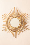 Round Cane Wall Mirror for Dining Room - Krisha