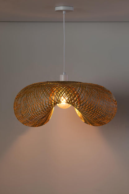 Bamboo Hanging lamp for Living Room | Rattan Pendant light | Cane ceiling light - Krisha - Akway
