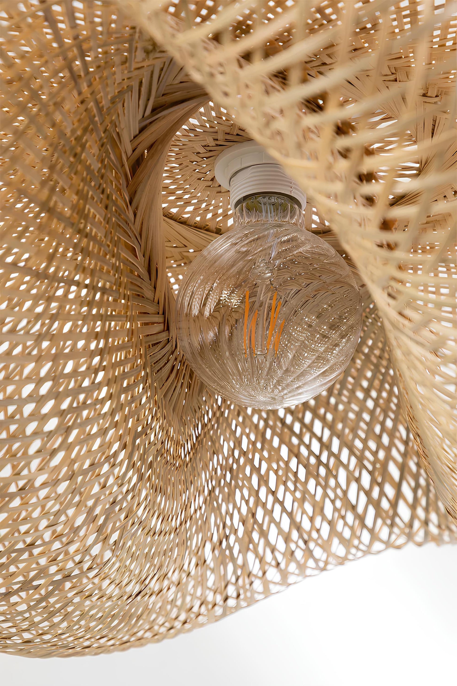 Bamboo Hanging lamp for Living Room | Rattan Pendant light | Cane ceiling light - Krisha - Akway