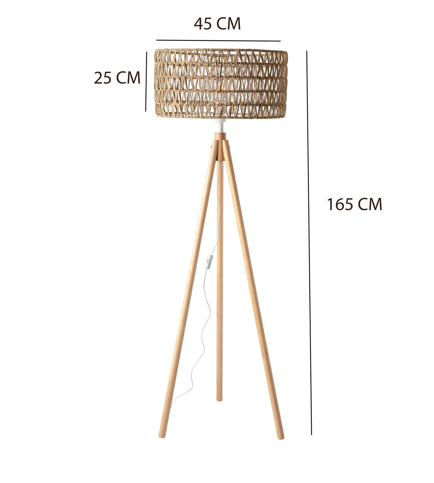 Rattan Floor Lamp | Bamboo Floor Lamp | Cane Floor Lamp - Lavya