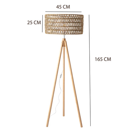 Rattan Floor Lamp | Bamboo Floor Lamp | Cane Floor Lamp - Lavya