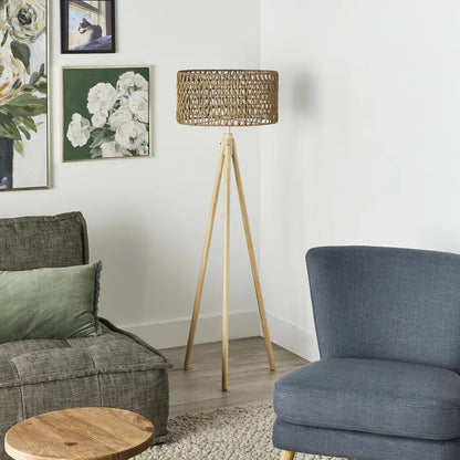 Rattan Floor Lamp | Bamboo Floor Lamp | Cane Floor Lamp - Lavya