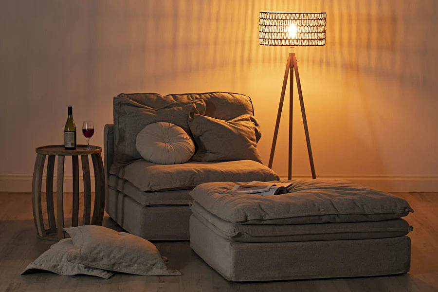 Rattan Floor Lamp | Bamboo Floor Lamp | Cane Floor Lamp - Lavya