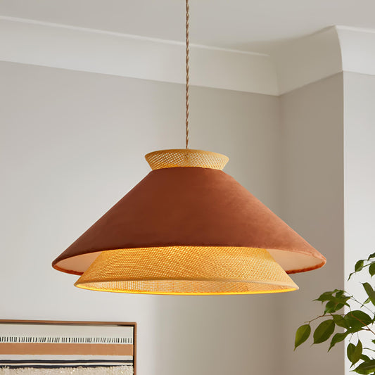 Rattan Hanging lamp for Living Room | Cane Pendant light | Wicker ceiling light - Sipla