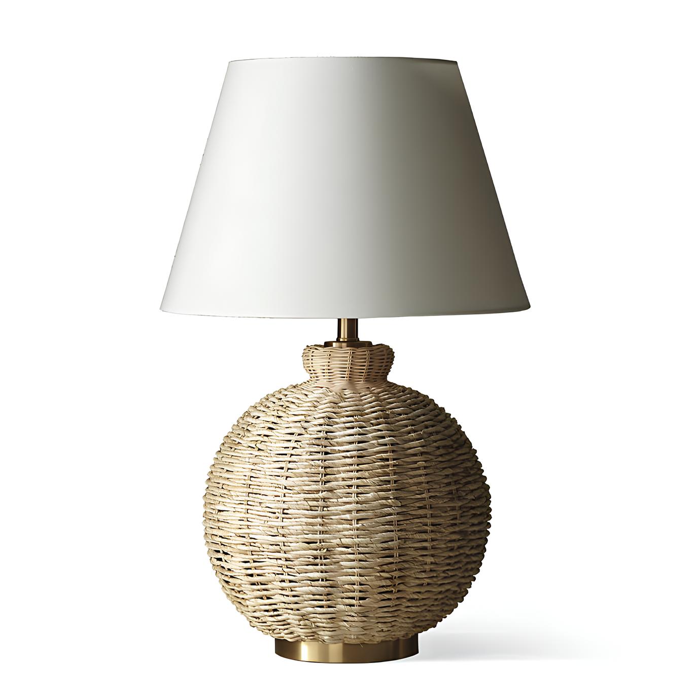 Rattan Table lamp for Living room | Bamboo Bedside table lamp | Cane Table lamp - Kimaya - Akway