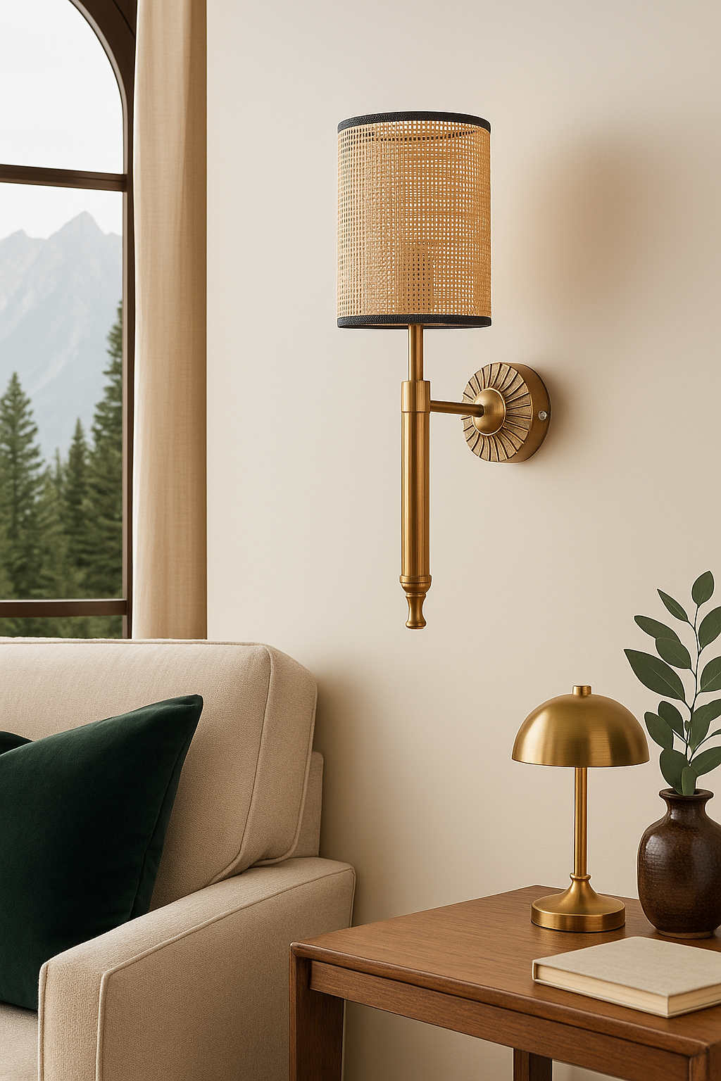 Rattan Wall Lamp For Living Room | Rattan Wall Light - Advika by Akway - Image 6