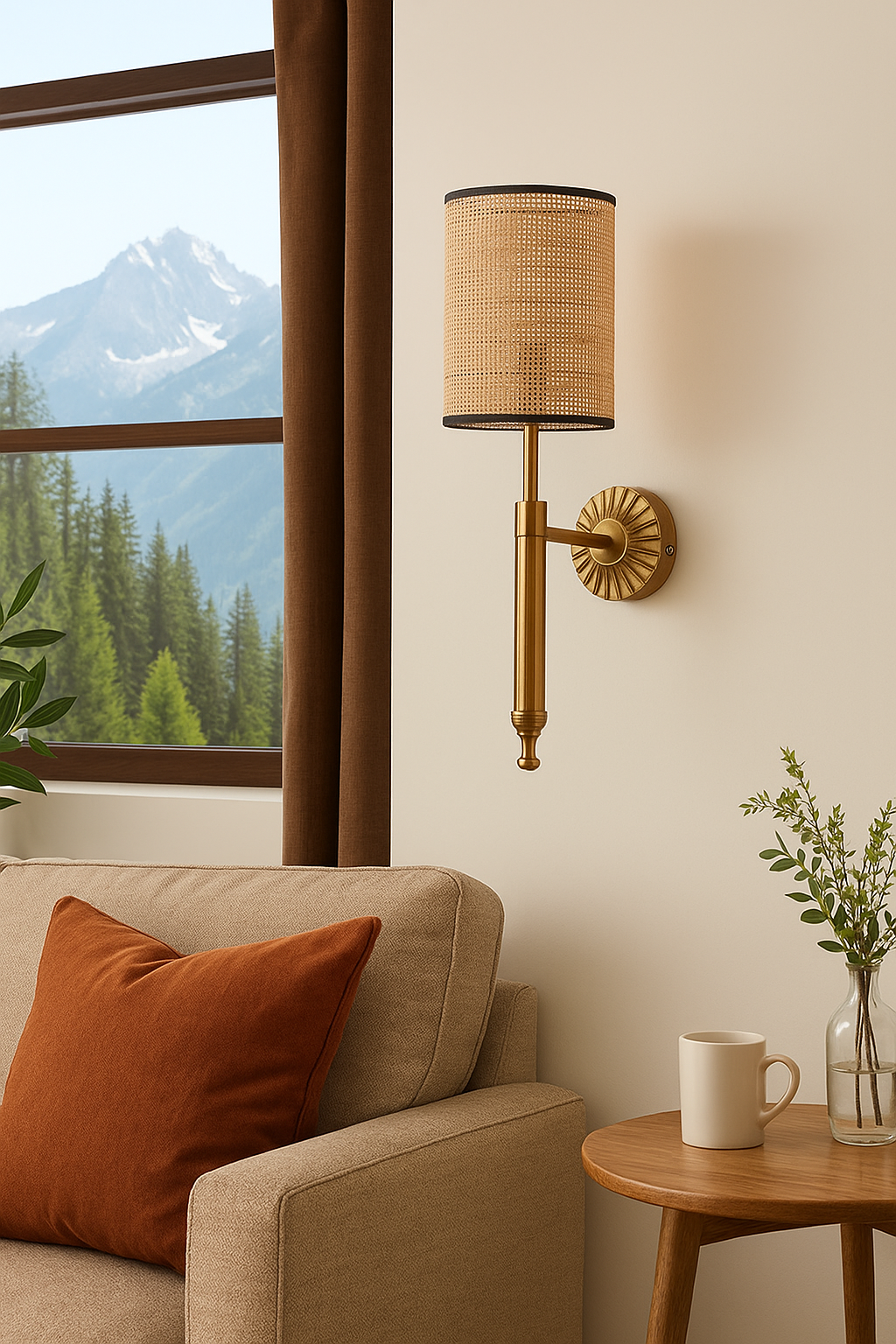 Rattan Wall Lamp For Living Room | Rattan Wall Light - Advika by Akway - Image 7