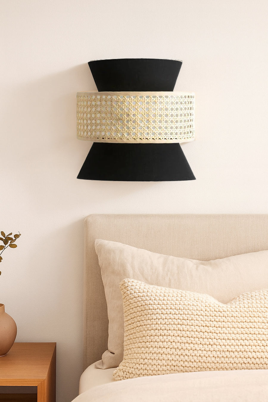 Bamboo Wall lamp for Living Room | Rattan Pendant light |Cane Webbing Wall Lamps-Ardeen by Akway - Image 4