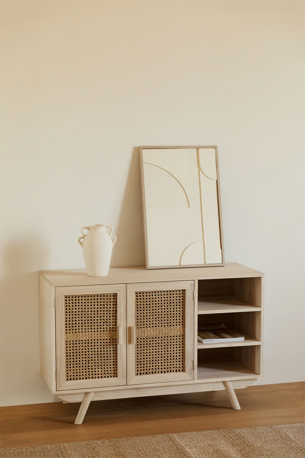 Wooden Sideboard with 2 Shelves  | Wooden Cabinet - Adrika
