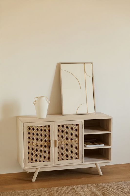 Wooden Sideboard with 2 Shelves  | Wooden Cabinet - Adrika