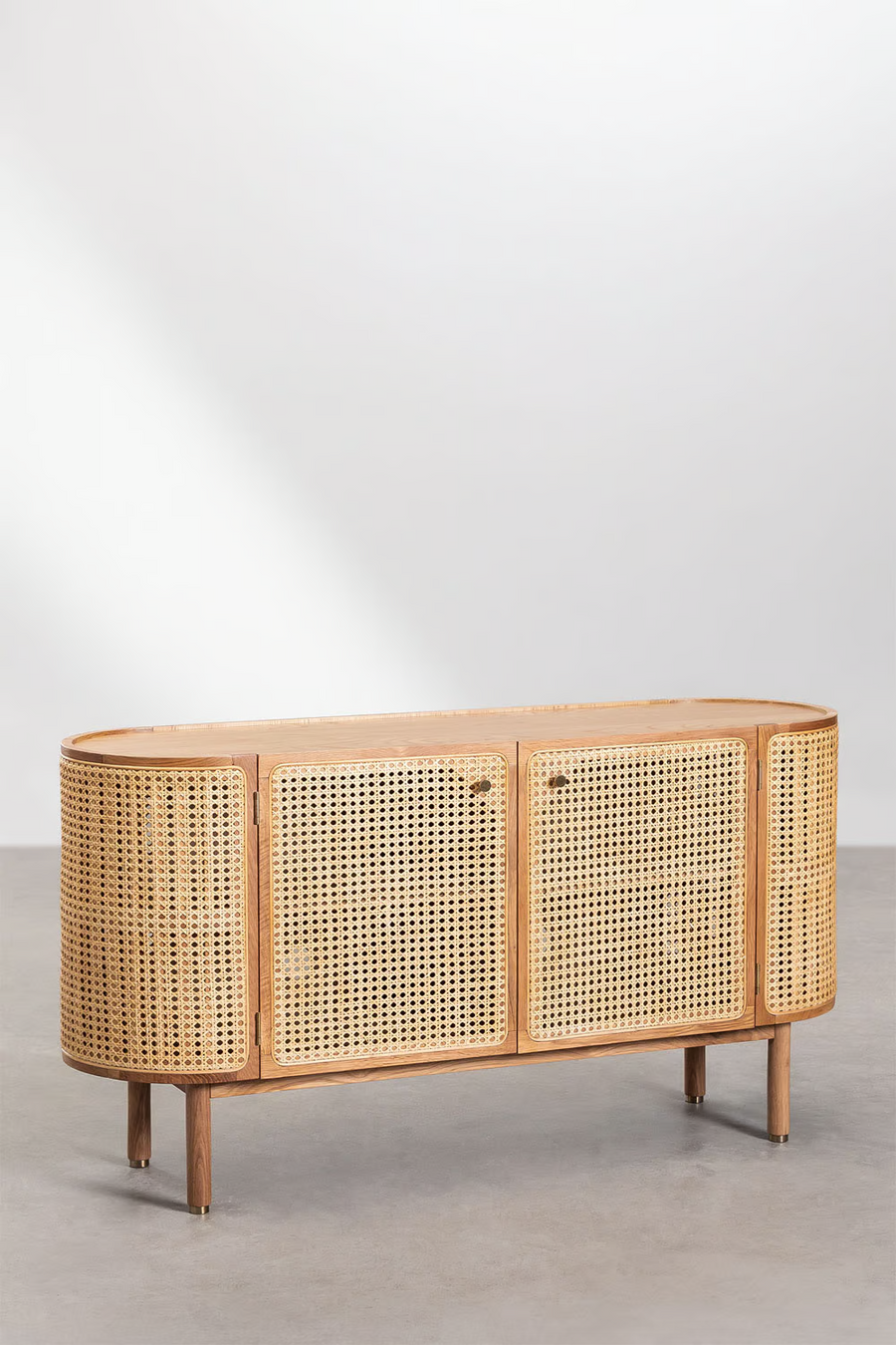 Rattan and Wood Sideboard | Wooden Cabinet - Aashna - Akway Furniture > Sideboards (Image 2)