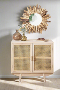 Rattan & Wooden Sideboard with Drawers - Aashita
