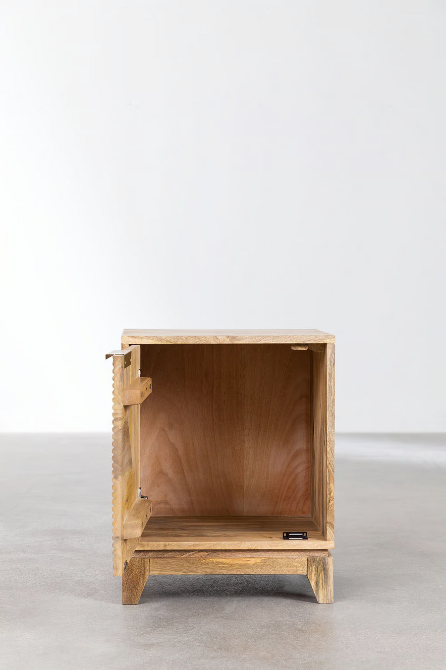 Mango Wood Nightstand Table | Wooden Bedside Table - Belle - Akway