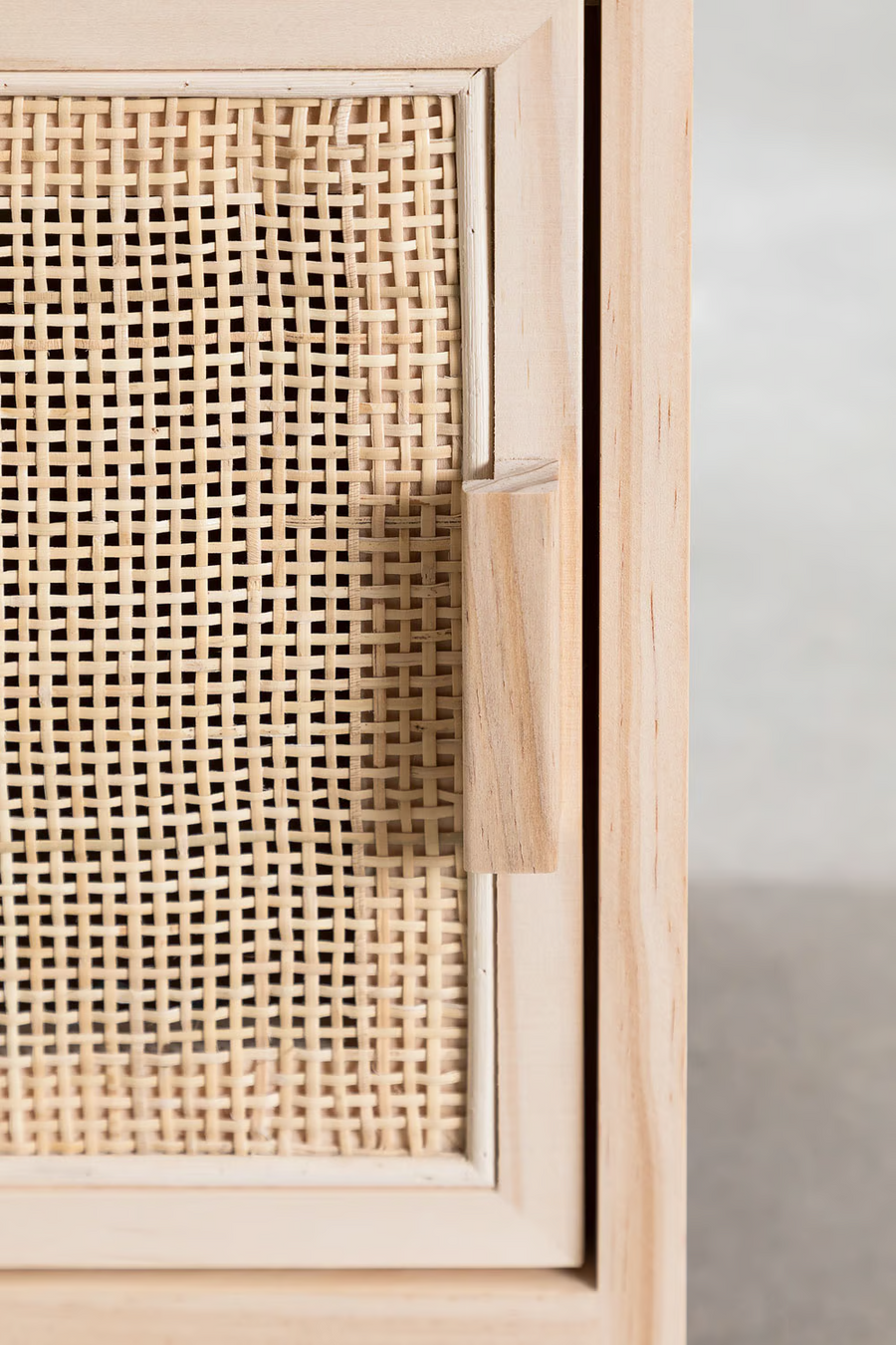 Rattan & Mango Wood Bedside Table | Wooden Bedside Table - Alanis - Akway