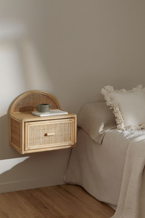 Rattan Floating Bedside Table - Bonnie