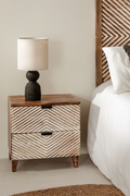 Mango Wood Nightstand Table | Wooden Bedside Table - Ingrid