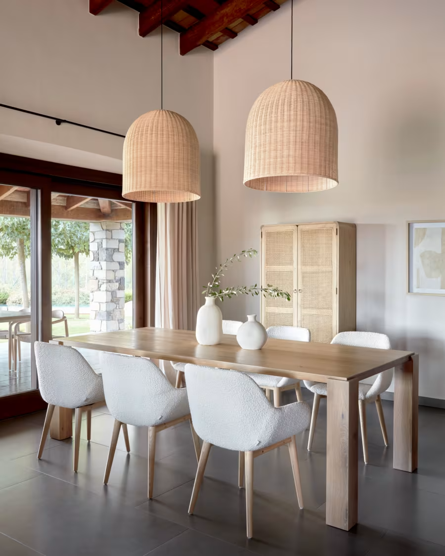 Bamboo Pendant Light for Living Room 14 Inch - Anica by Akway