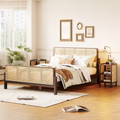 Rattan & Cane Wood Bed for Bedroom - Aanya