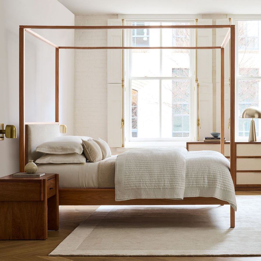 Solid Wood Rattan Bed For Bedroom | Cane Bed For Home -Kavya - Akway Bedroom > Beds & Bed Frames (Image 2)