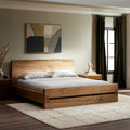 Rattan Cane Bed for Bedroom | Solid Wood Frame - Prisha