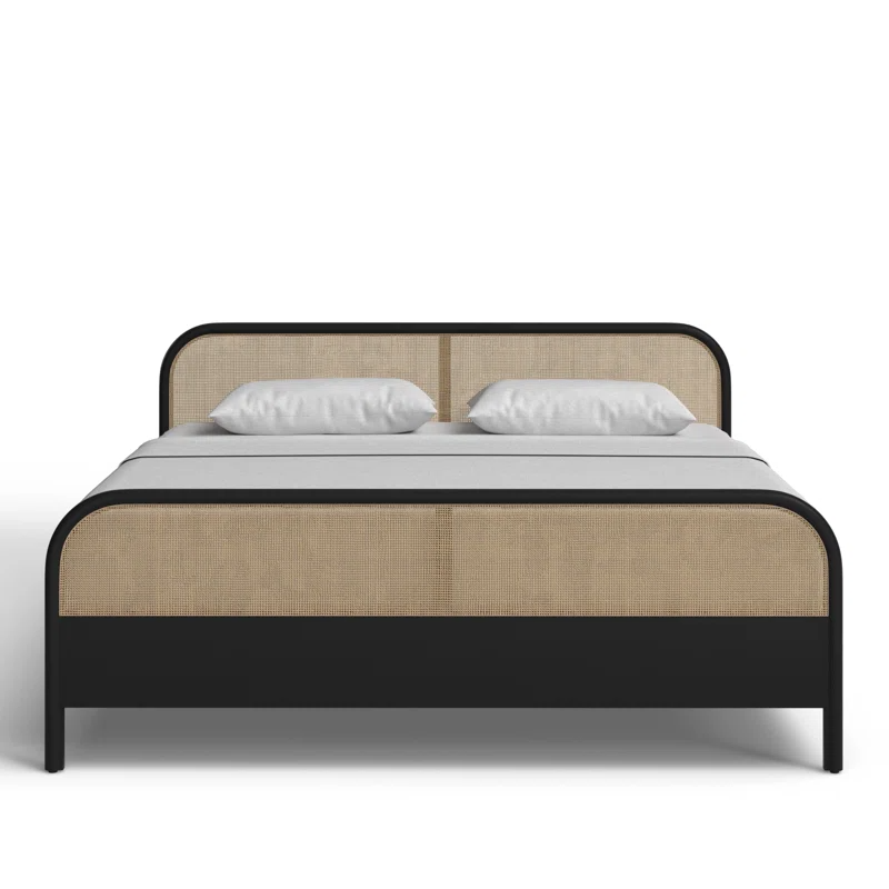 Solid Wood Rattan Bed For Bedroom | Cane Bed For Home -Tiya - Akway Bedroom > Beds & Bed Frames (Image 2)