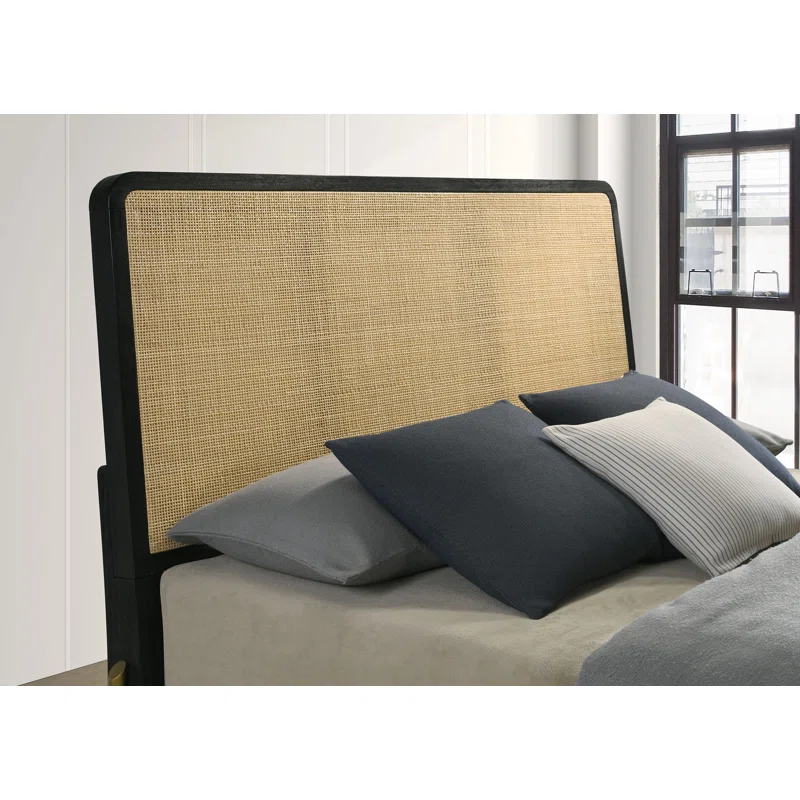 Solid Wood Rattan Bed For Bedroom | Cane Bed For Home -Akalya