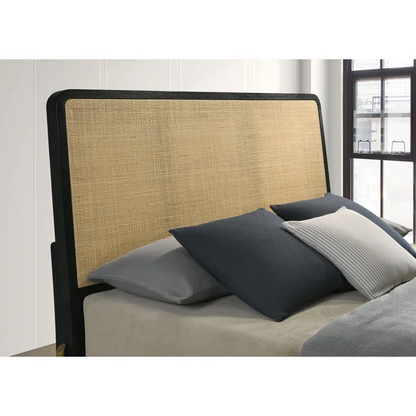 Solid Wood Rattan Bed For Bedroom | Cane Bed For Home -Akalya